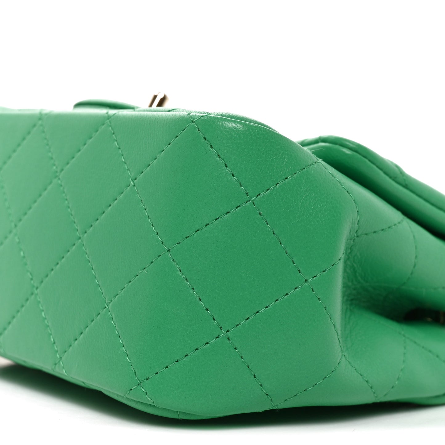 Lambskin Quilted Mini Square Flap Green