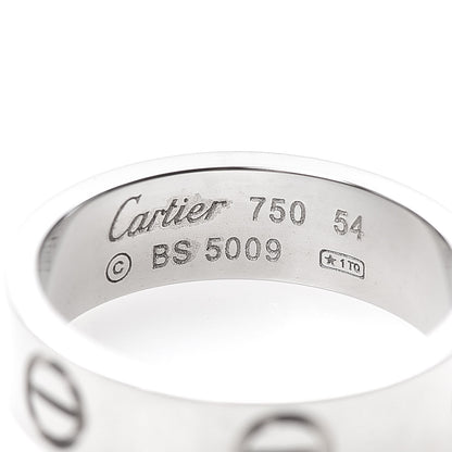 Cartier 18K White Gold 5.5mm LOVE Ring 54 6.75 4 of 5