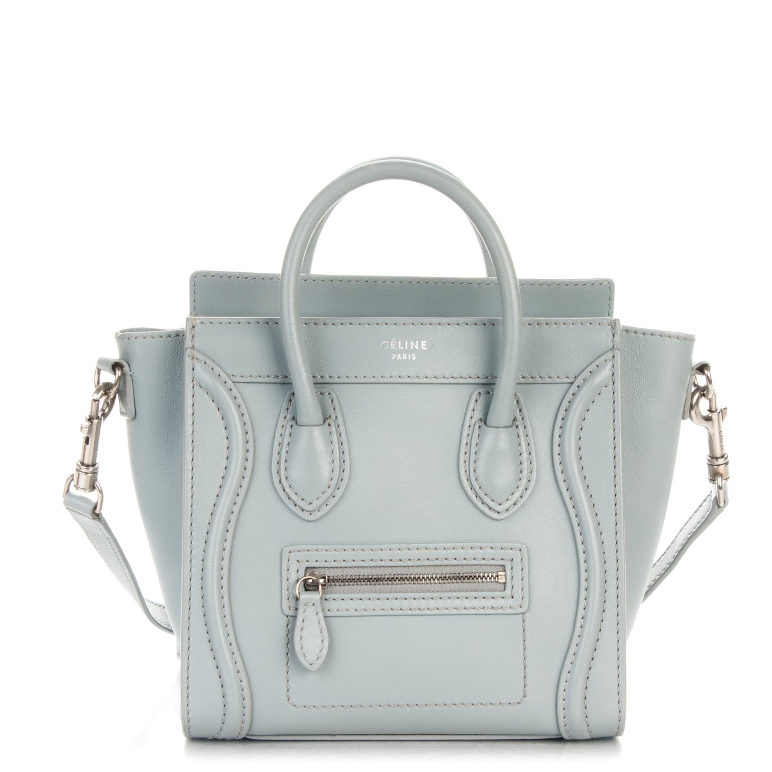 Celine Smooth Calfskin Nano Luggage Sky 1 of 8