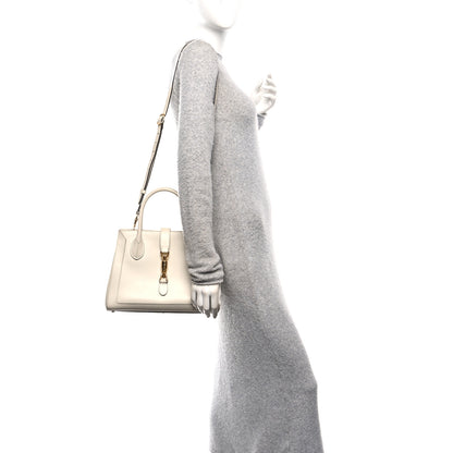 Gucci Boarded Plutone Calfskin Medium Jackie 1961 Tote Mystic White 2 of 10