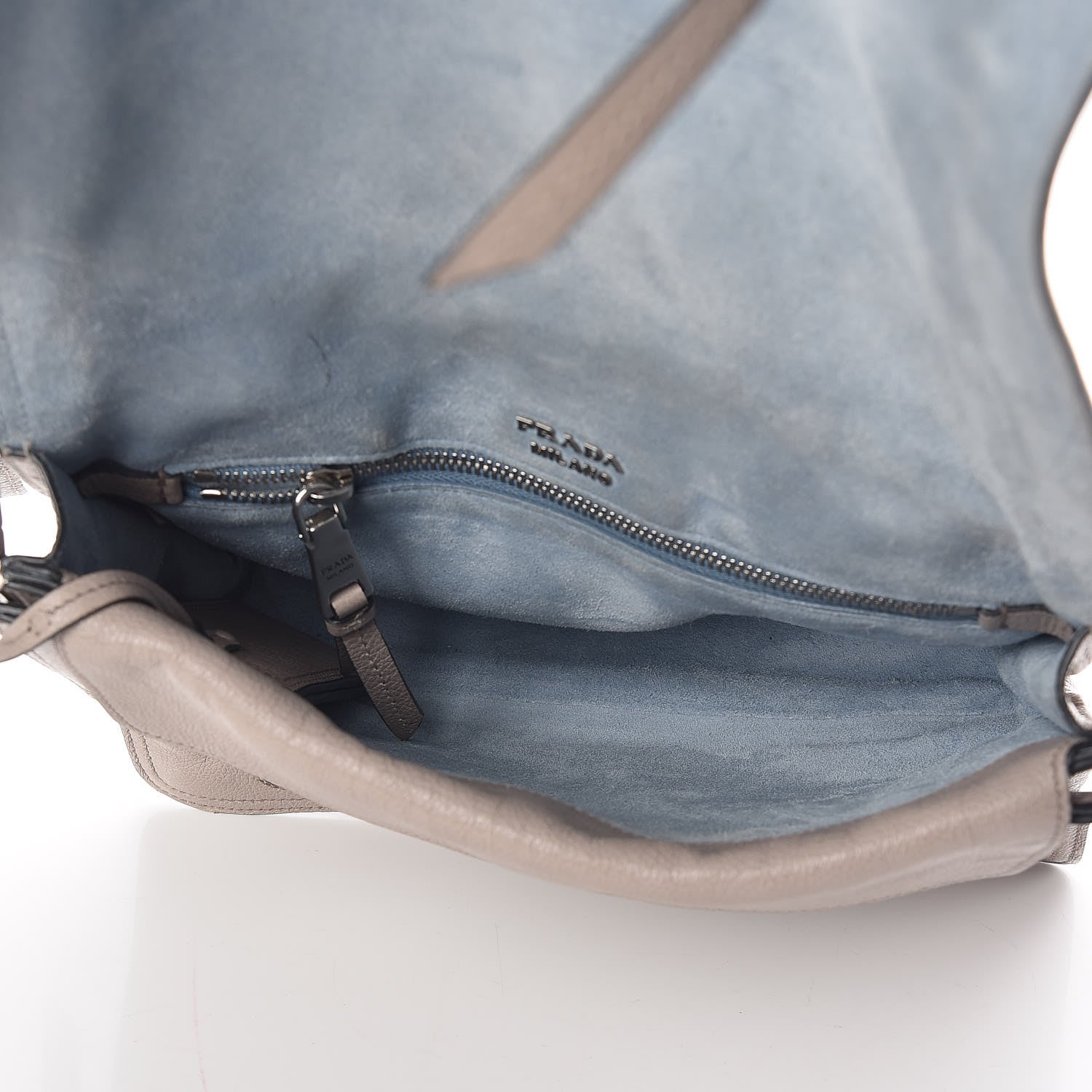 Prada Glace Calf Etiquette Flap Pomice Astrale 8 of 12