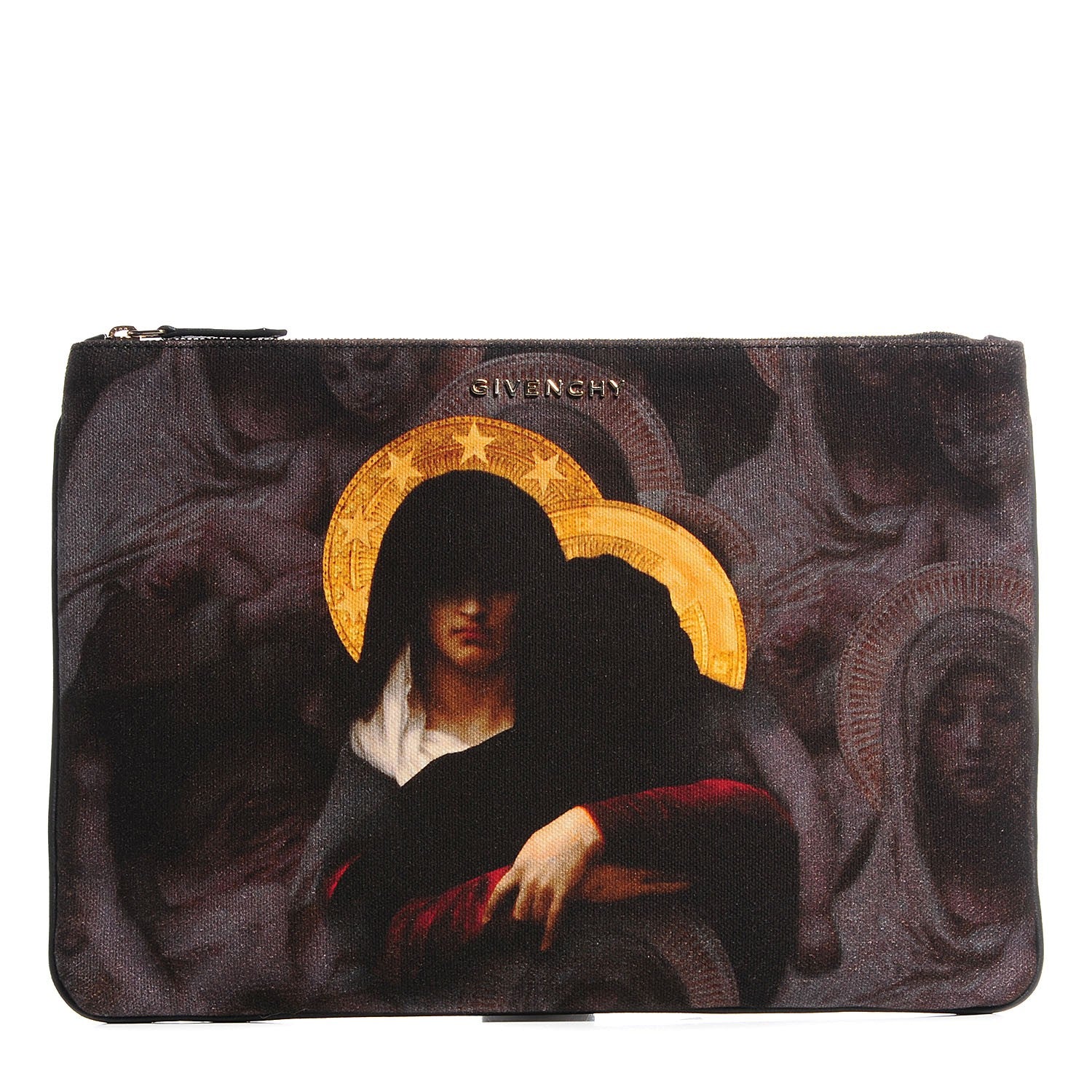 Givenchy Canvas Madonna Print Clutch Black 1 of 8
