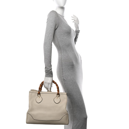 Gucci Grained Calfskin Medium Diana Bamboo Top Handle Tote Ivory 2 of 14