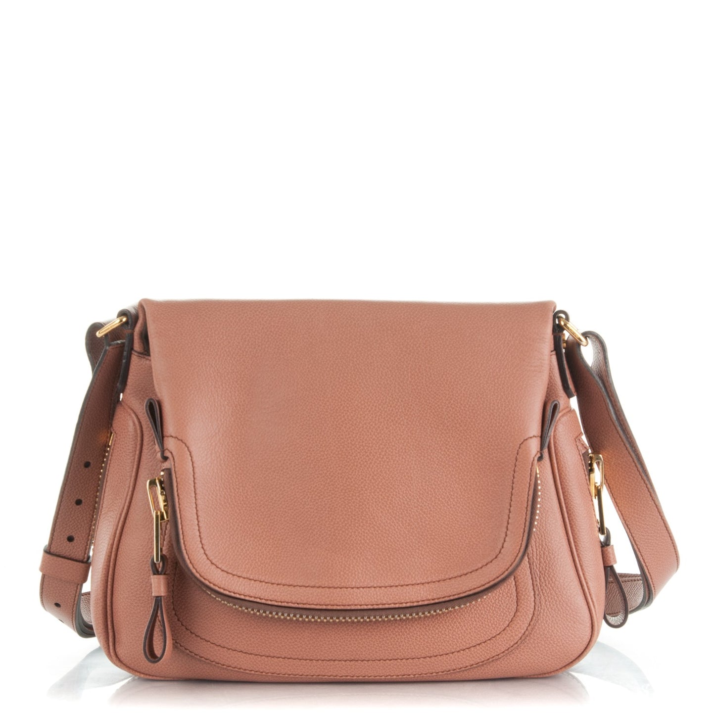Pebbled Calfskin Medium Jennifer Crossbody Desert Rose