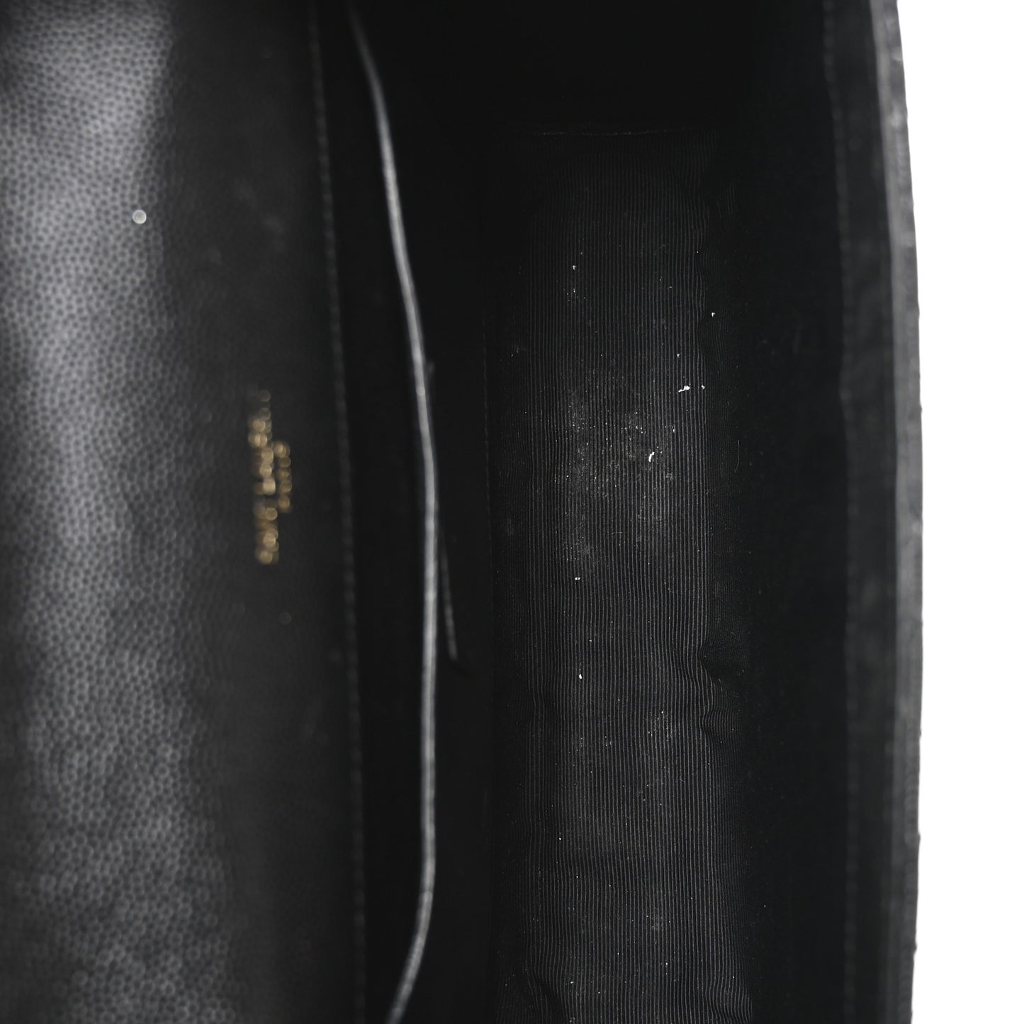 Grain De Poudre Textured Mixed Matelasse Triquilt Medium Monogram Satchel Black