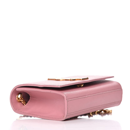 Saint Laurent Grain De Poudre Small Classic Monogram Kate Satchel Old Rose 4 of 16