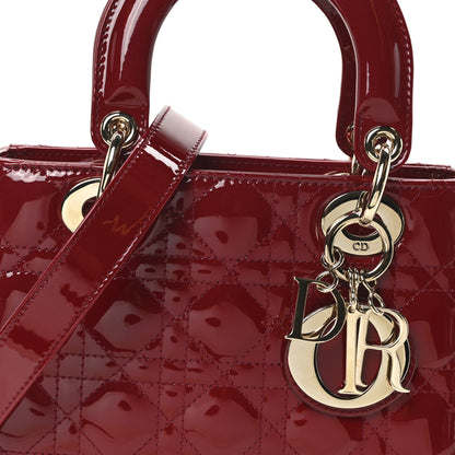Christian Dior Patent Cannage Small Lady Dior Cherry Red 8 of 10