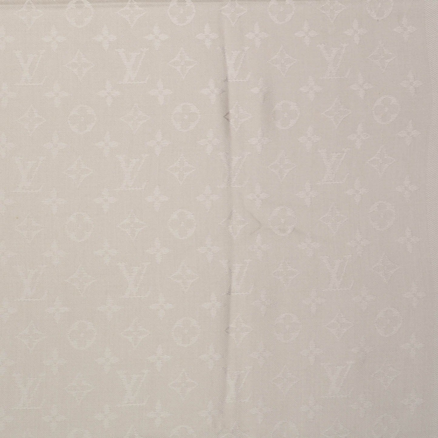 Silk Wool Monogram Shawl Beige