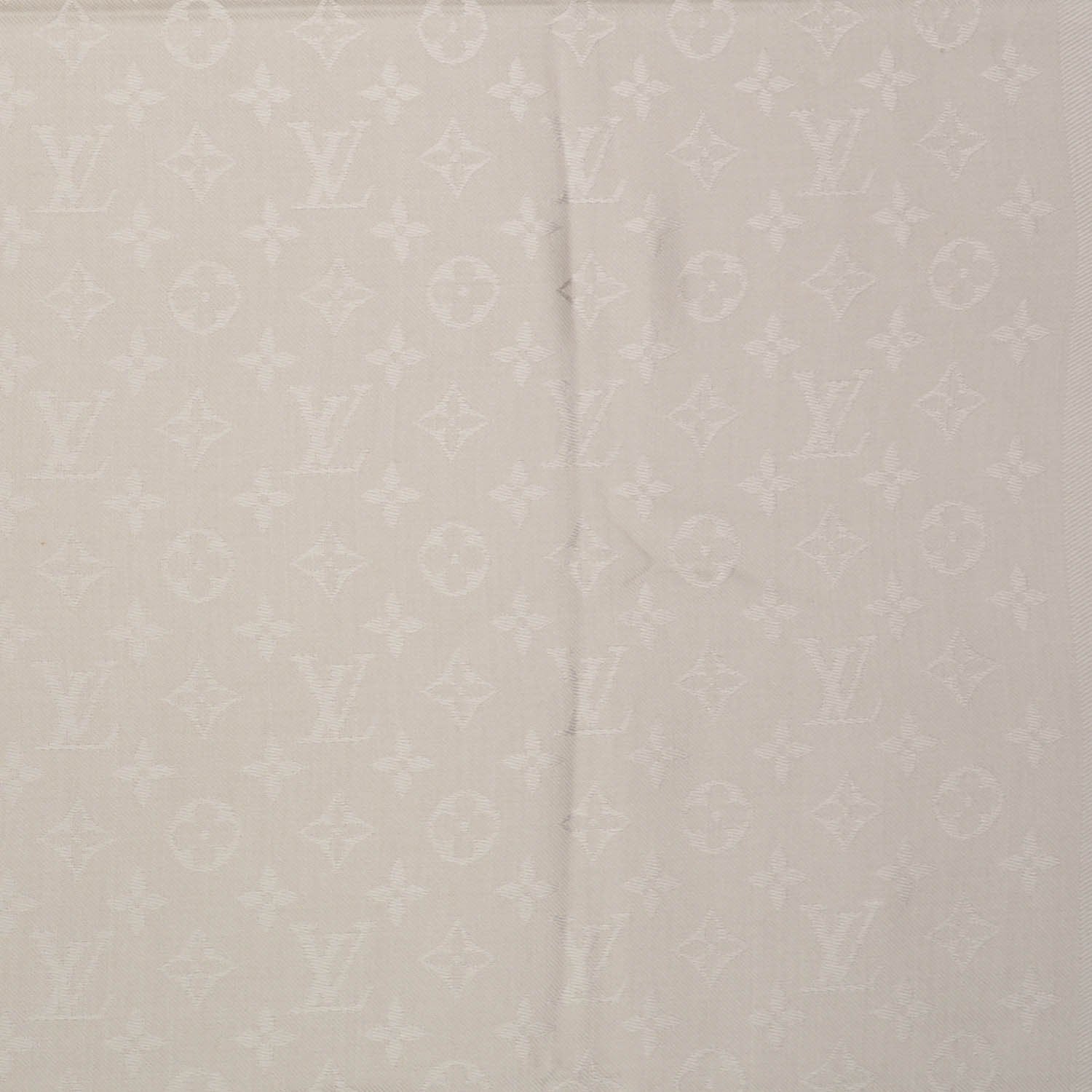 Louis Vuitton Silk Wool Monogram Shawl Beige 1 of 5