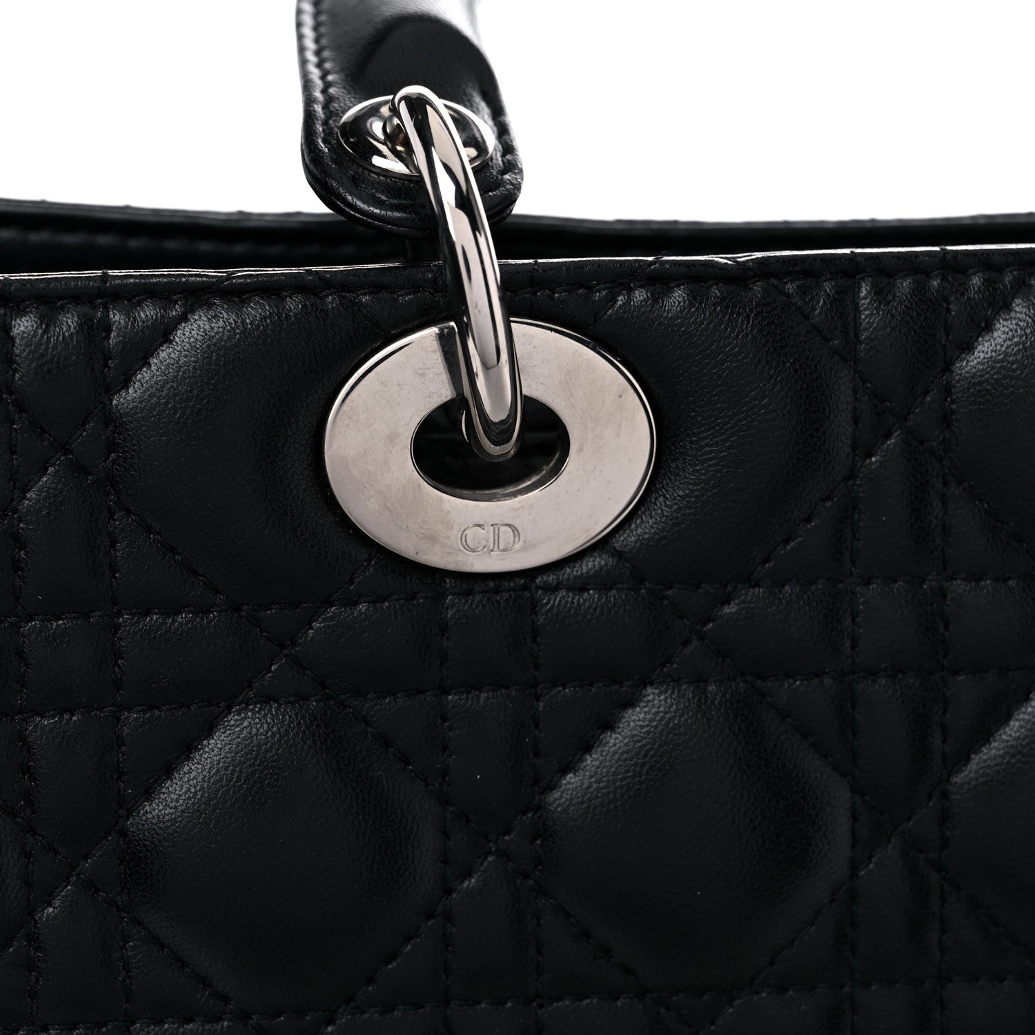 Christian Dior Lambskin Cannage Large Lady Dior Black 15 of 21