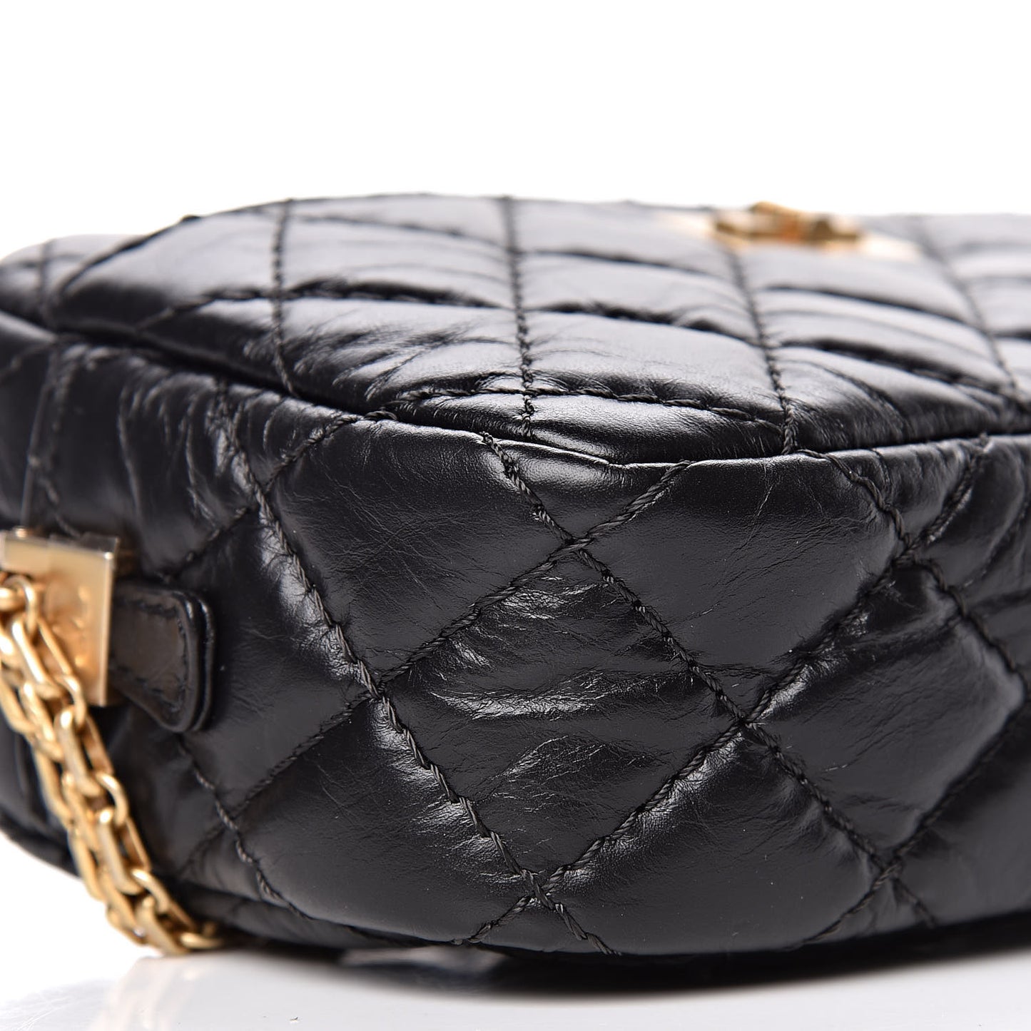 Aged Calfskin Quilted Mini Reissue Camera Case Black