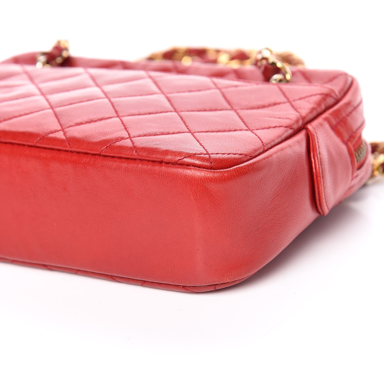Chanel Lambskin Quilted Camera Case Red 17 of 17