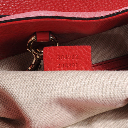 Gucci Pebbled Calfskin Medium Soho Chain Shoulder Bag Red 7 of 8