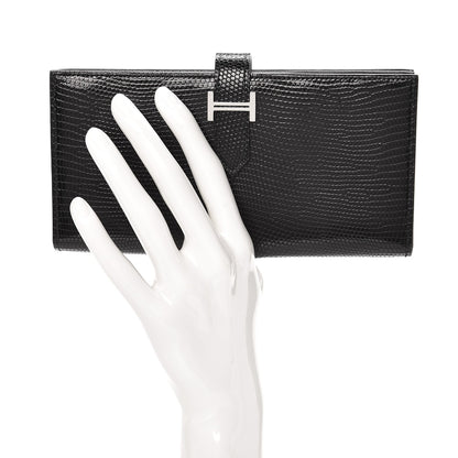 Hermes Niloticus Lizard Bearn Wallet Black 2 of 8