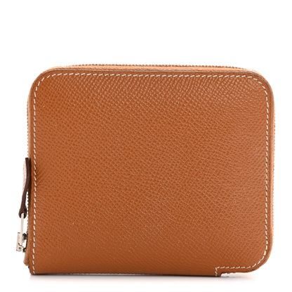 Hermes Epsom Silk'in Compact Wallet Gold 1 of 20