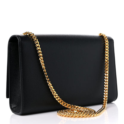 Saint Laurent Grain De Poudre Medium Classic Monogram Kate Satchel Black 3 of 9