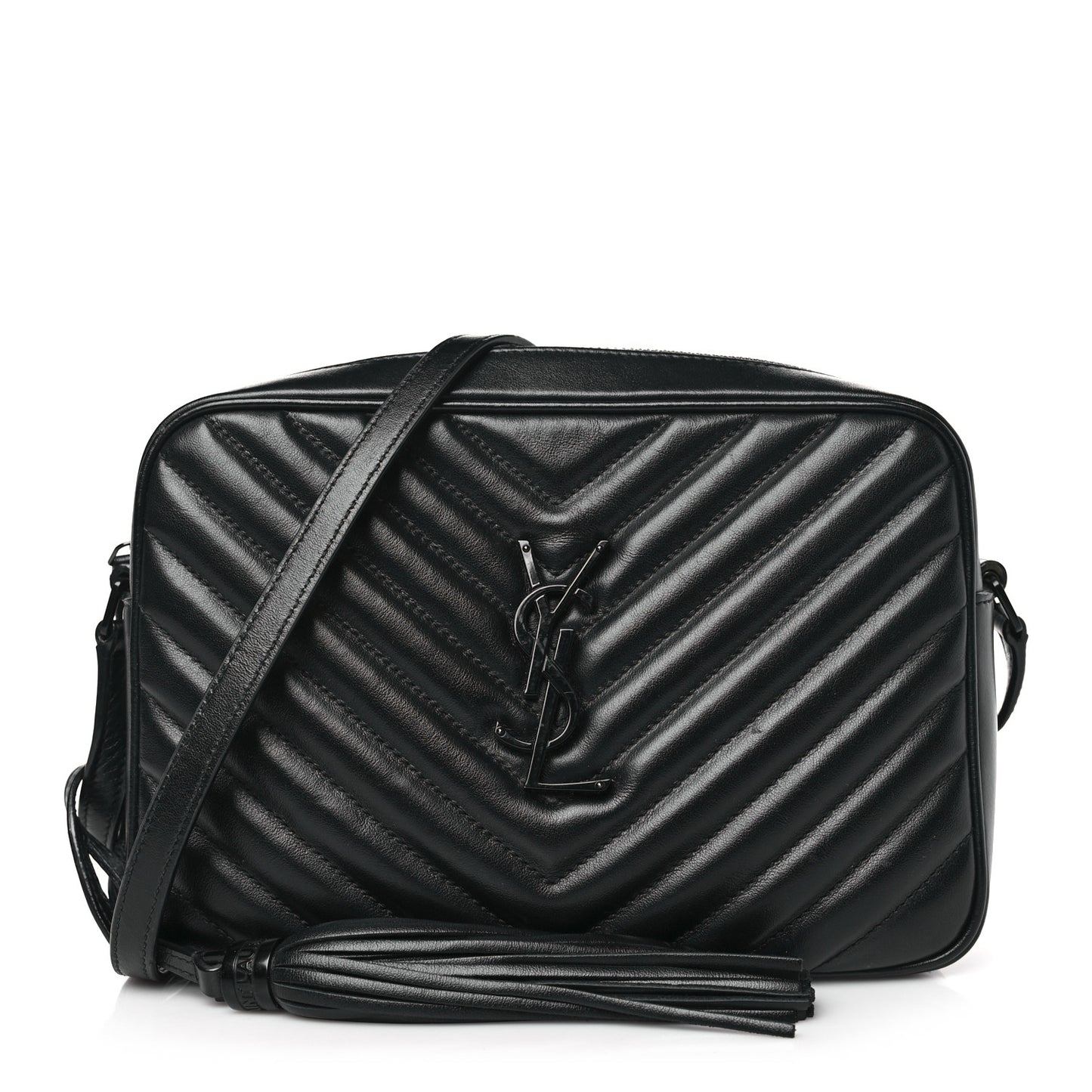 Calfskin Matelasse Monogram Monochrome Lou Camera Bag Black