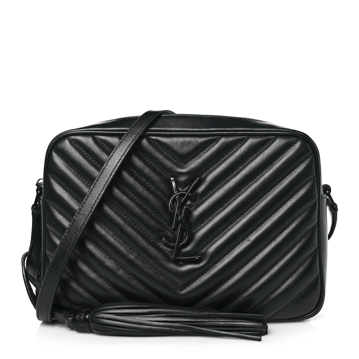 Saint Laurent Calfskin Matelasse Monogram Monochrome Lou Camera Bag Black 1 of 9