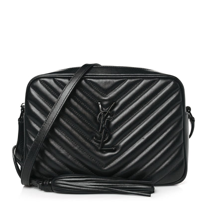 Saint Laurent Calfskin Matelasse Monogram Monochrome Lou Camera Bag Black 1 of 9