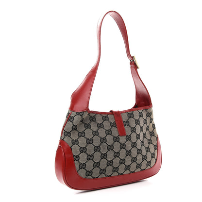 Gucci Monogram Jackie O Hobo Beige Blue Red 3 of 10