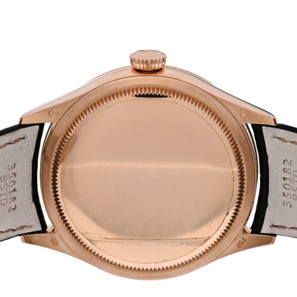 Rolex 18K Everose Gold Alligator 39mm Cellini Watch Black 50505 4 of 5