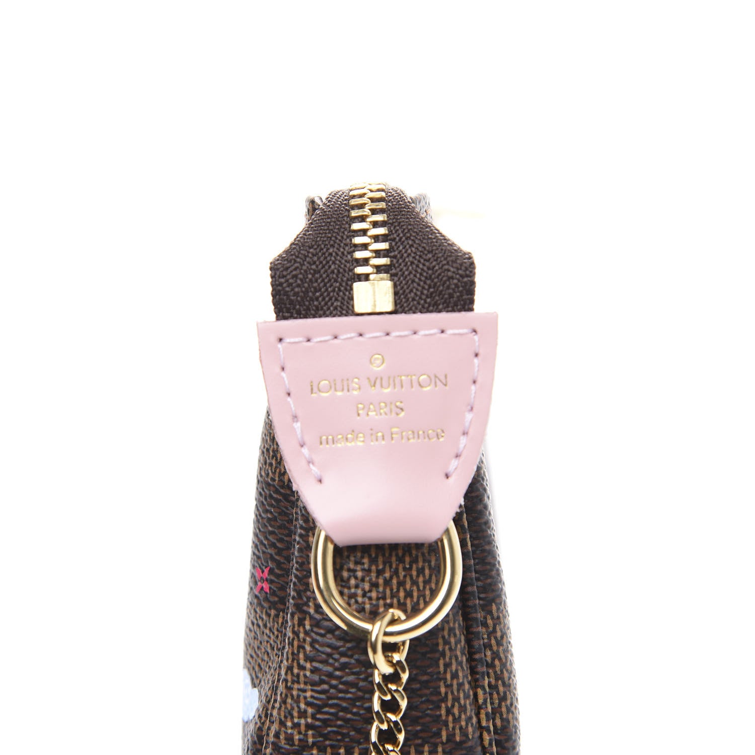 Louis Vuitton Damier Ebene 2020 Christmas Animation Big Wheel Mini Pochette Accessories Rose Ballerine 6 of 9