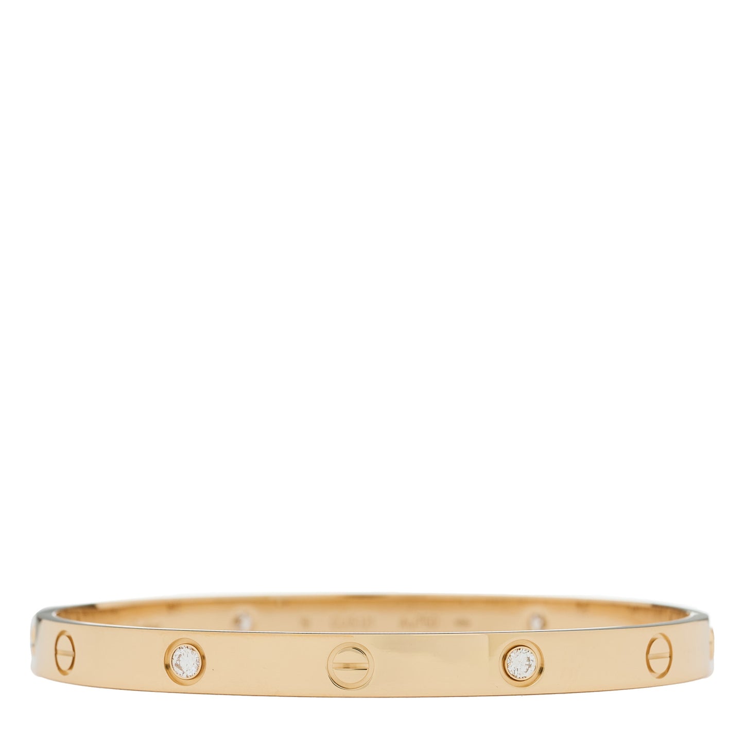 18K Yellow Gold 4 Diamond LOVE Bracelet 19