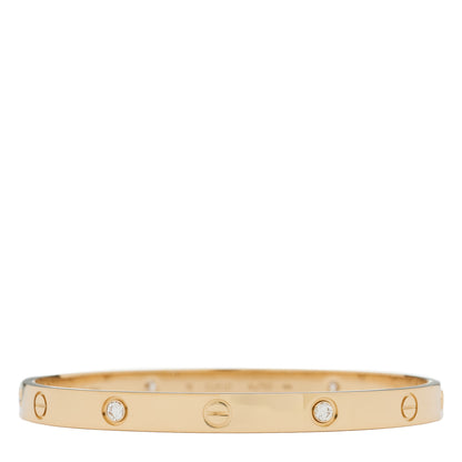 Cartier 18K Yellow Gold 4 Diamond LOVE Bracelet 19 1 of 8