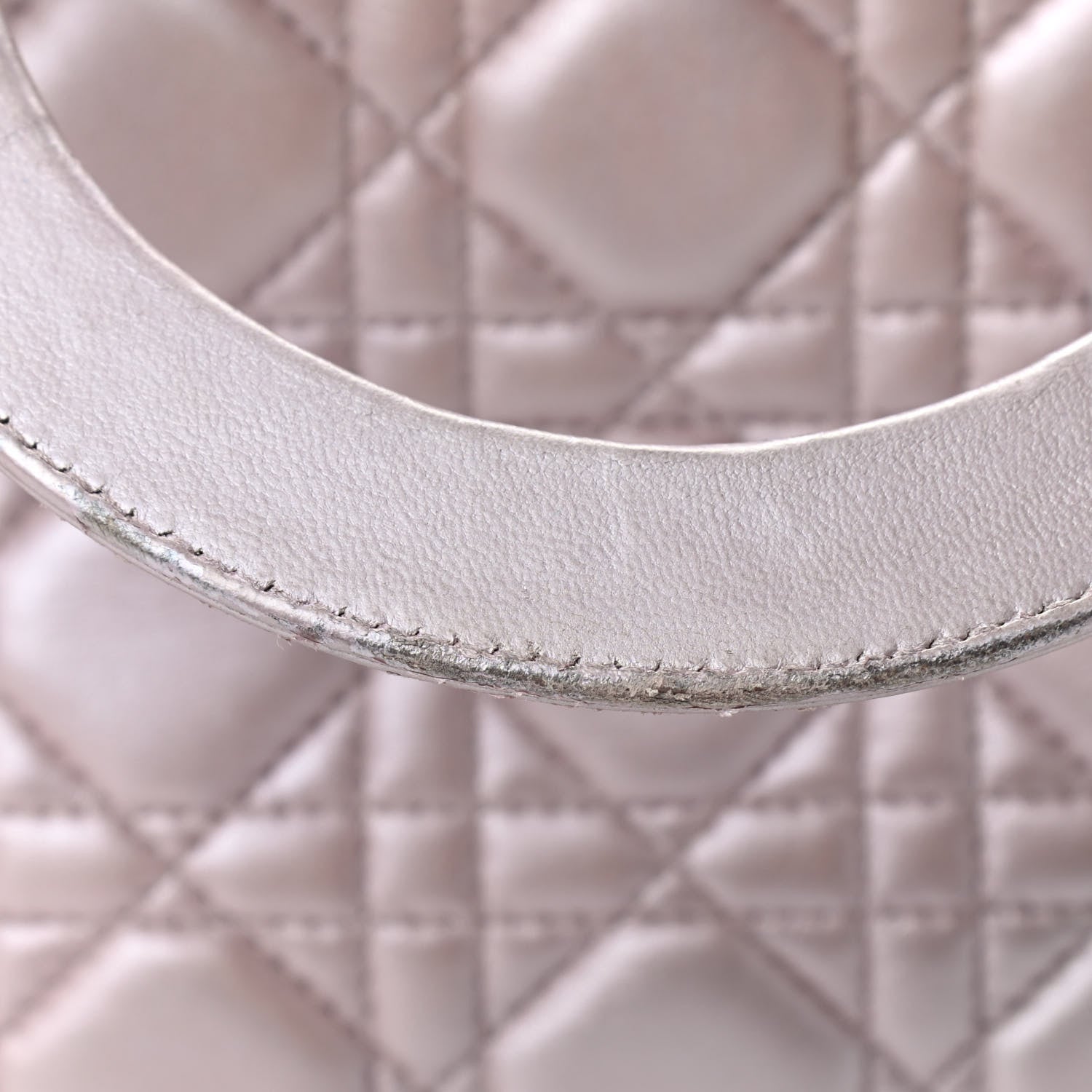 Christian Dior Pearly Lambskin Cannage Medium Lady Dior Lotus 11 of 11