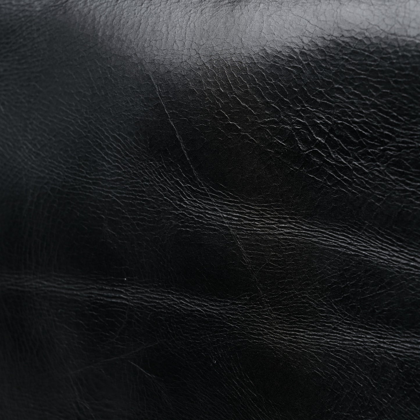 Paper Calfskin Large Crush Sling Bag Black