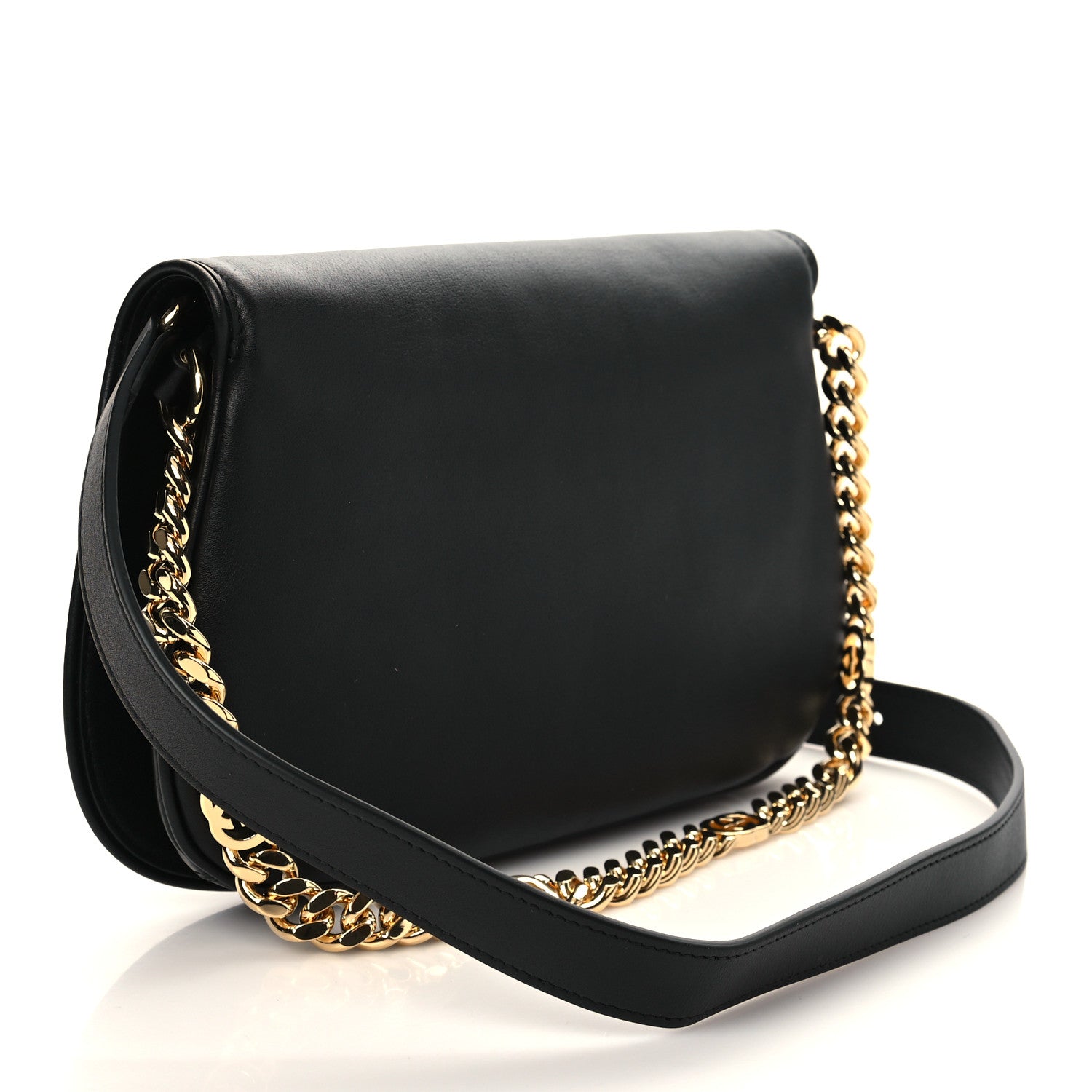 Gucci Roxy Calfskin Blondie Chain Shoulder Flap Bag Black 3 of 6
