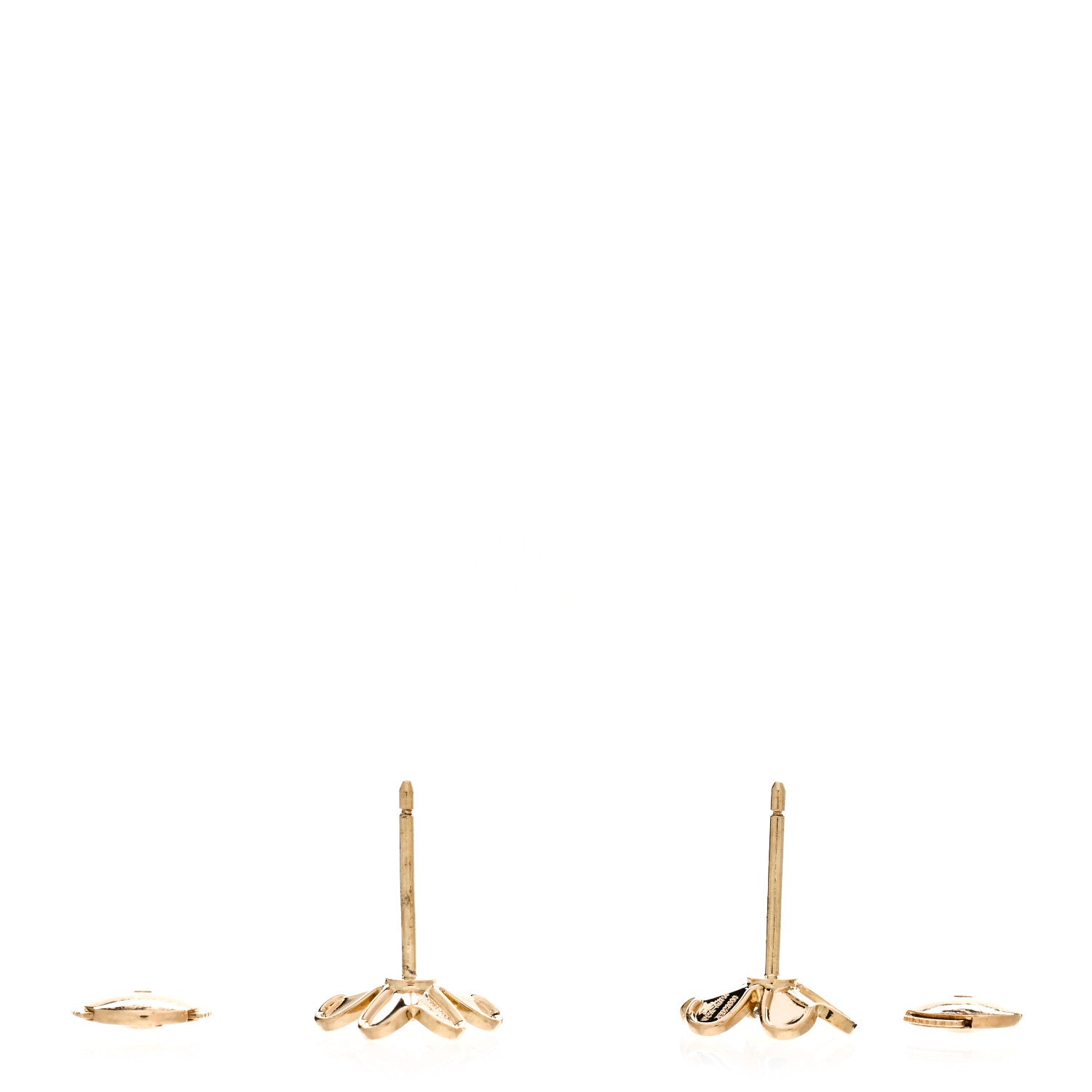 Van Cleef & Arpels 18K Yellow Gold Diamond Mini Frivole Earrings 3 of 5