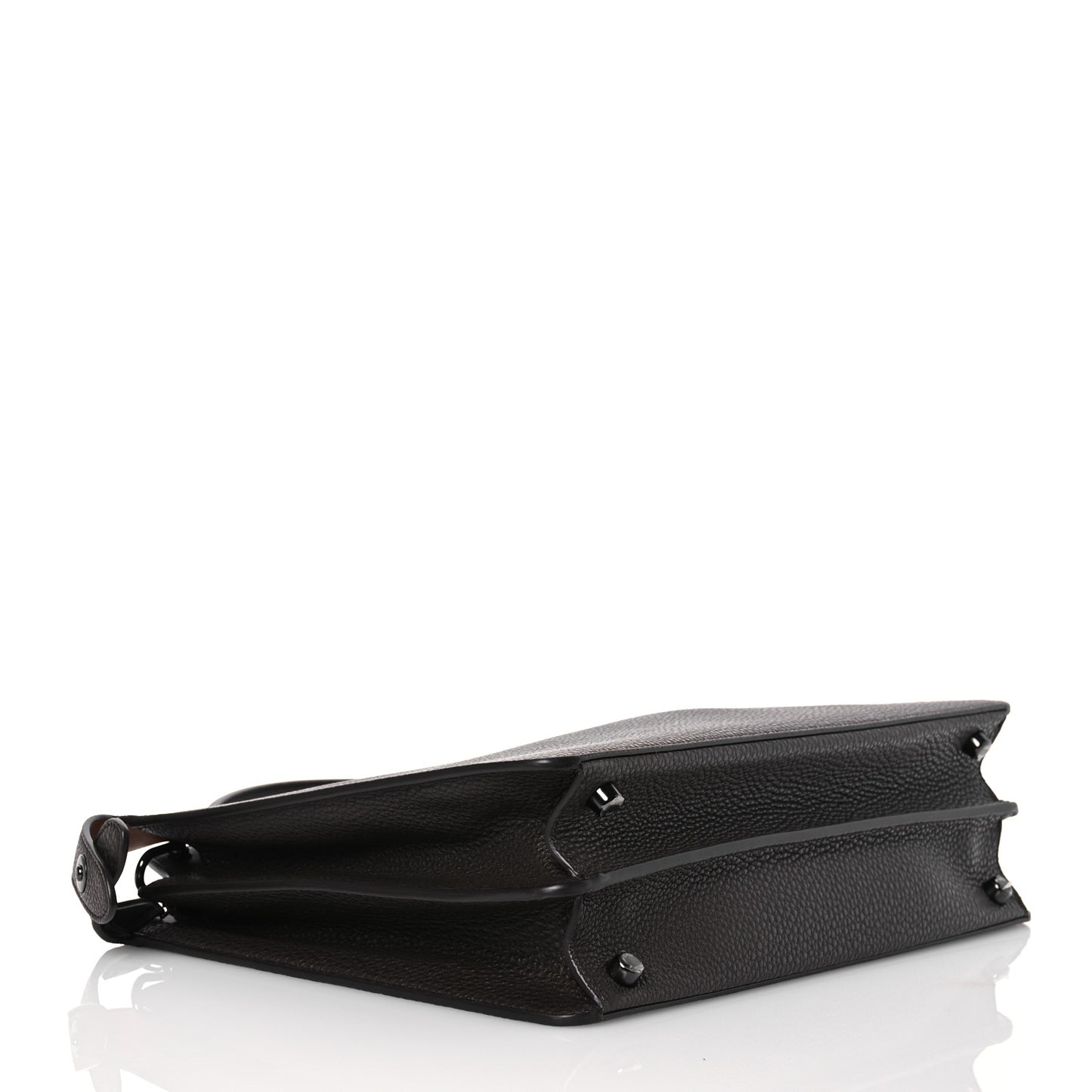 Cuoio Romano Vitello Cover Glazed Fabric Bi-Color FF 1974 Medium Peekaboo I SEE U Satchel Dark Brown