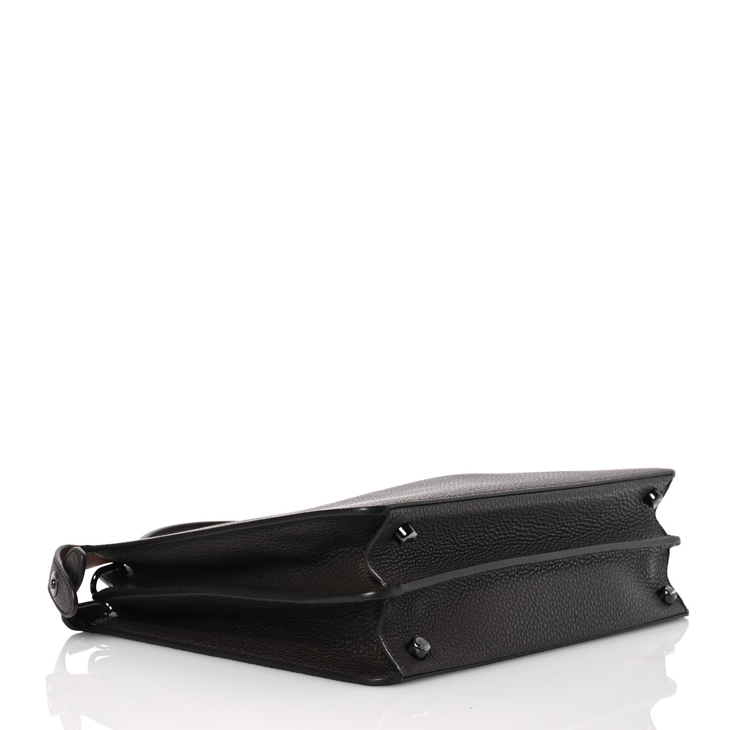 Fendi Cuoio Romano Vitello Cover Glazed Fabric Bi-Color FF 1974 Medium Peekaboo I SEE U Satchel Dark Brown 4 of 16