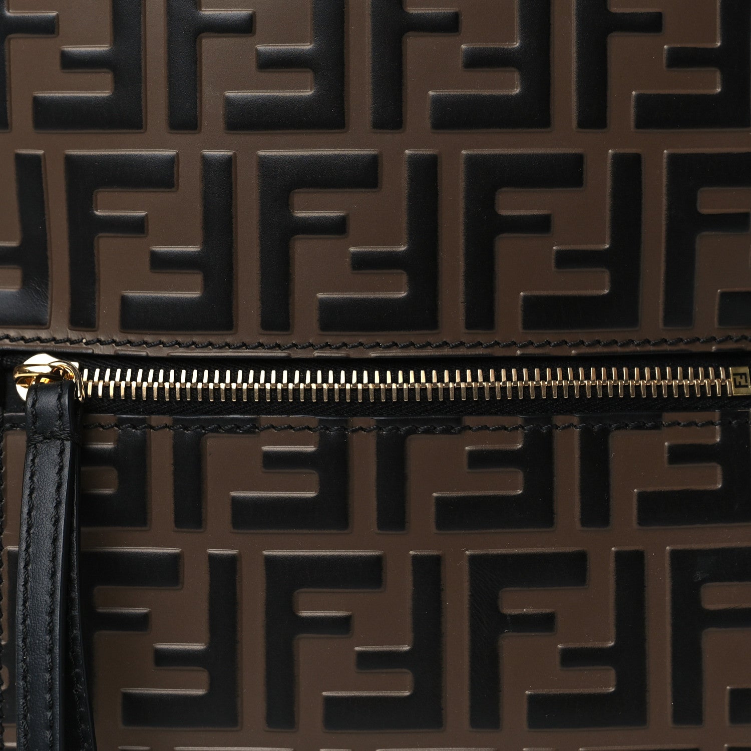 Fendi Vitello Bi-Color FF 1974 Embossed Mini Backpack Maya Black 8 of 10