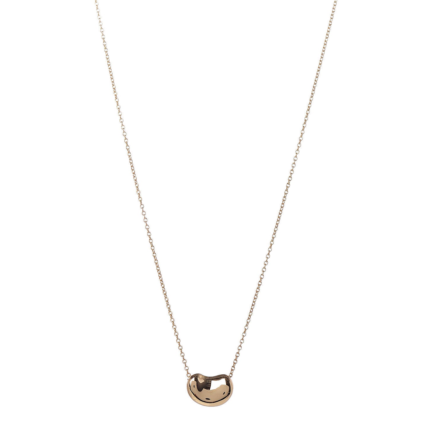 18K Yellow Gold 11mm Elsa Peretti Bean Pendant Necklace