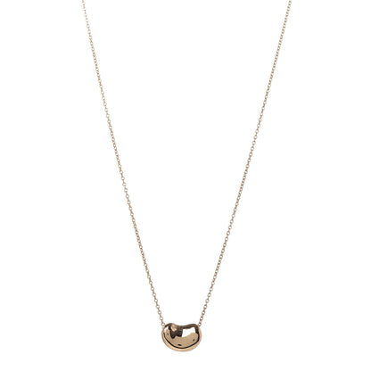 Tiffany 18K Yellow Gold 11mm Elsa Peretti Bean Pendant Necklace 1 of 7
