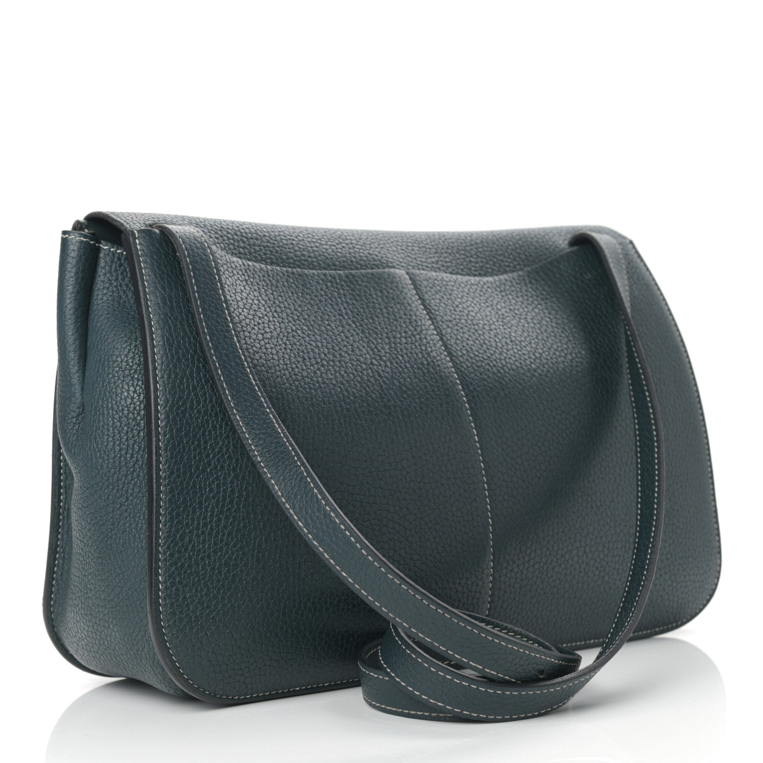 Hermes Taurillon Clemence Halzan 31 GM Vert Cypress 3 of 10