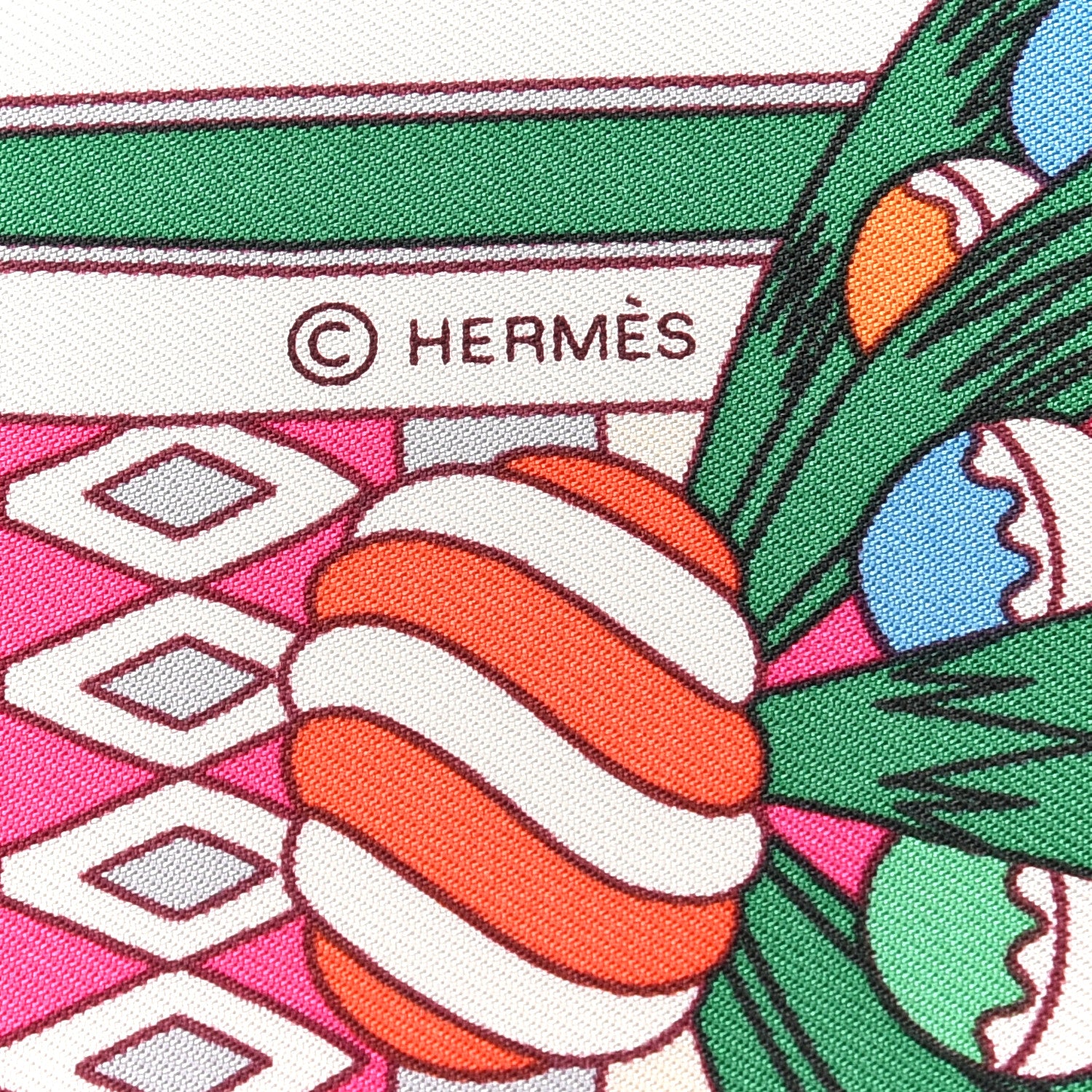 Hermes Silk La Patisserie Francaise Scarf 90 Vanille Vert Multicolore 3 of 4