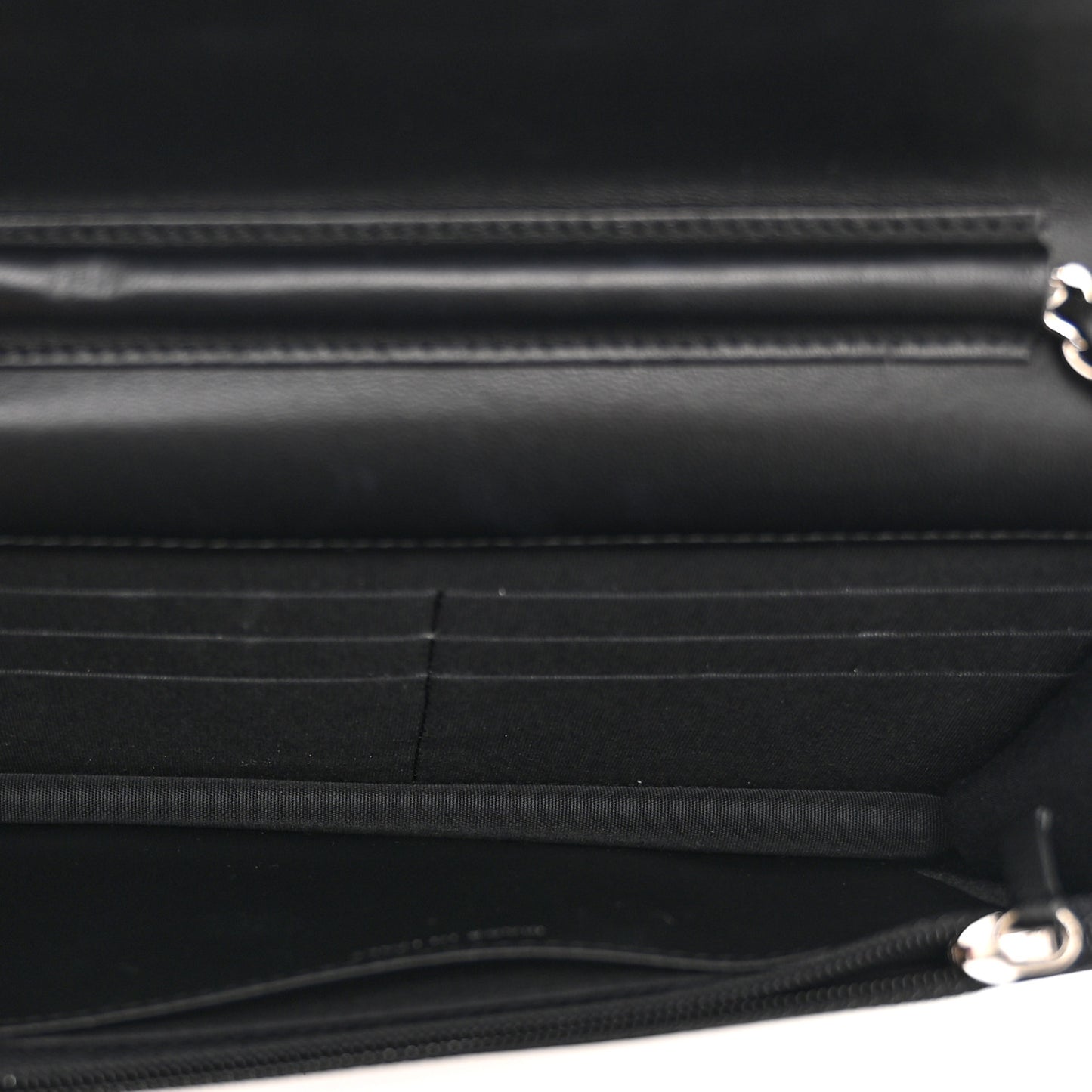 Printed Lambskin Airlines Wallet On Chain WOC White Blue Black