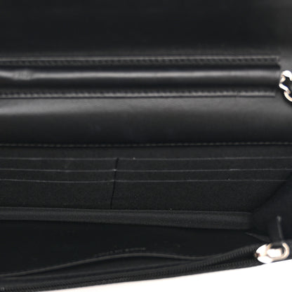 Chanel Printed Lambskin Airlines Wallet On Chain WOC White Blue Black 5 of 13