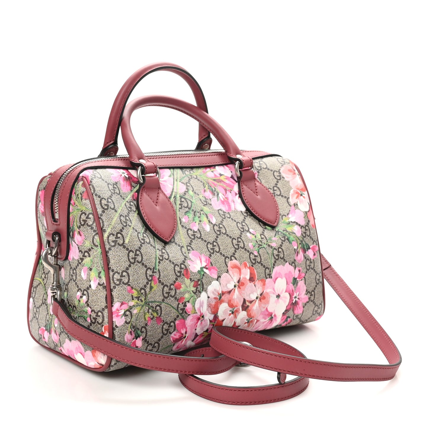 GG Supreme Monogram Blooms Small Boston Beige Multicolor Dry Rose