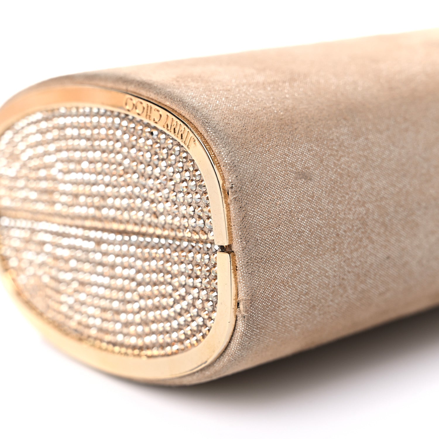 Jimmy Choo Shimmer Suede Mini Charm Clutch Sand 7 of 13