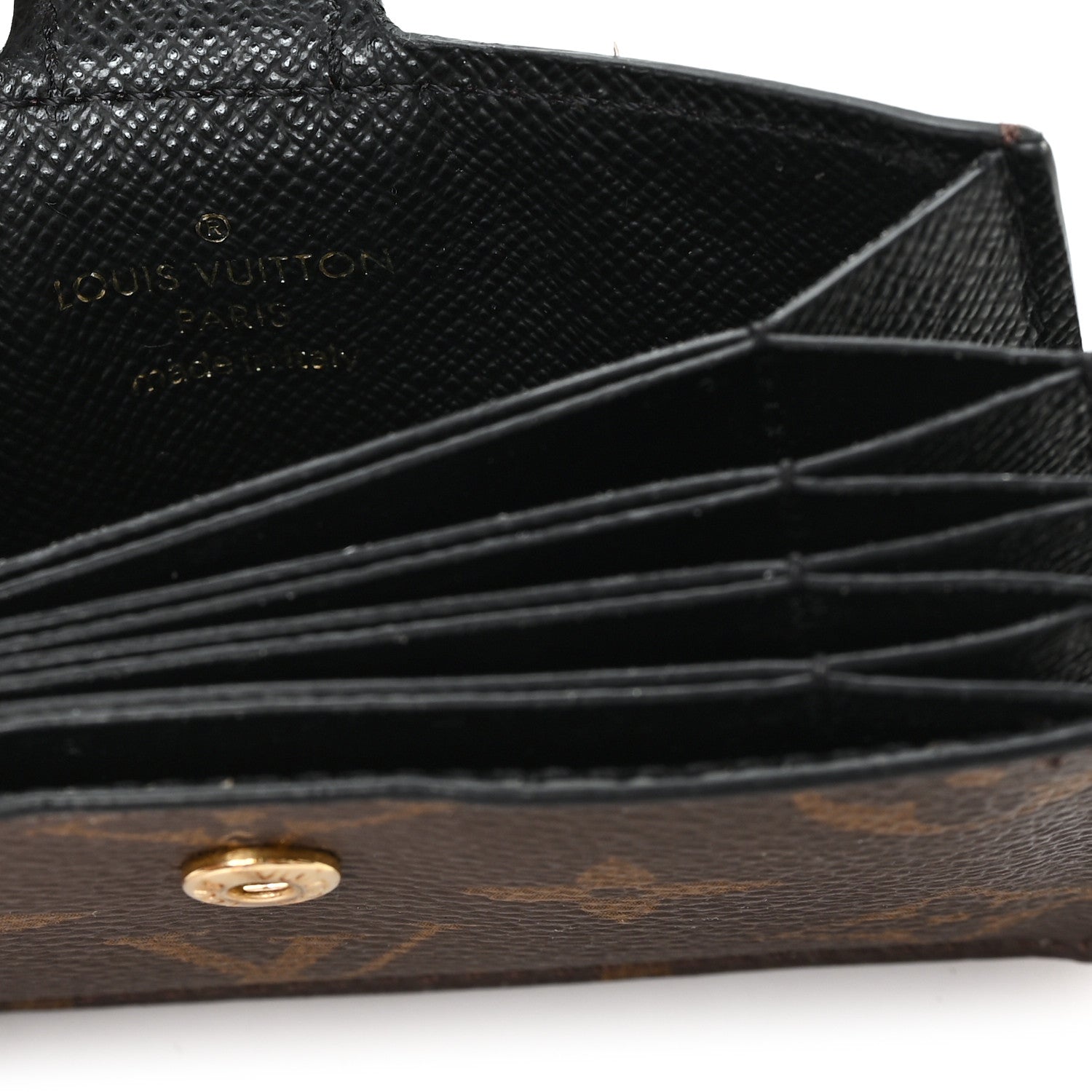 Louis Vuitton Monogram Gusset Card Holder Black 6 of 8