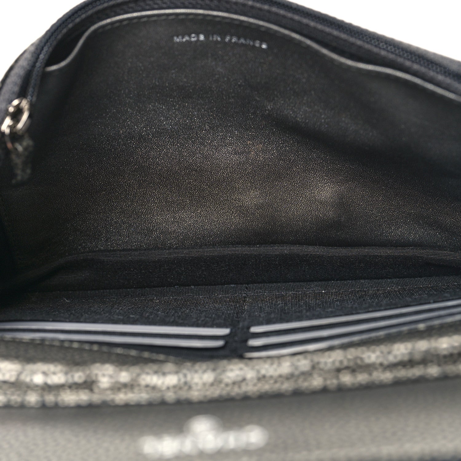 Chanel Metallic Caviar Timeless CC Wallet On Chain WOC Grey 5 of 11
