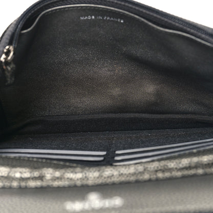 Chanel Metallic Caviar Timeless CC Wallet On Chain WOC Grey 5 of 11