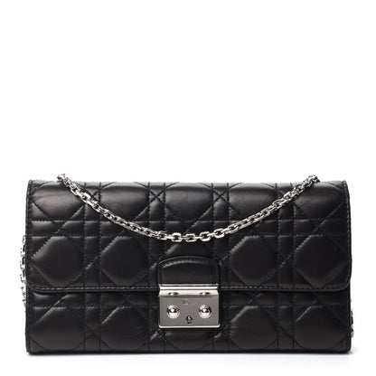 Christian Dior Lambskin Cannage Miss Dior Chain Wallet Black 1 of 12