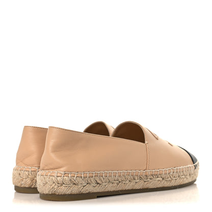 Chanel Lambskin CC Espadrilles 40 Beige Black 5 of 9