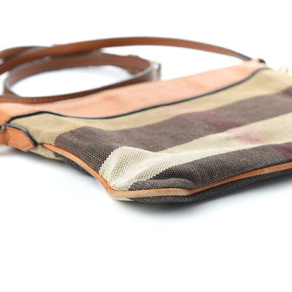 Burberry Mega Check Peyton Crossbody Clutch Bag Saddle Brown 6 of 10