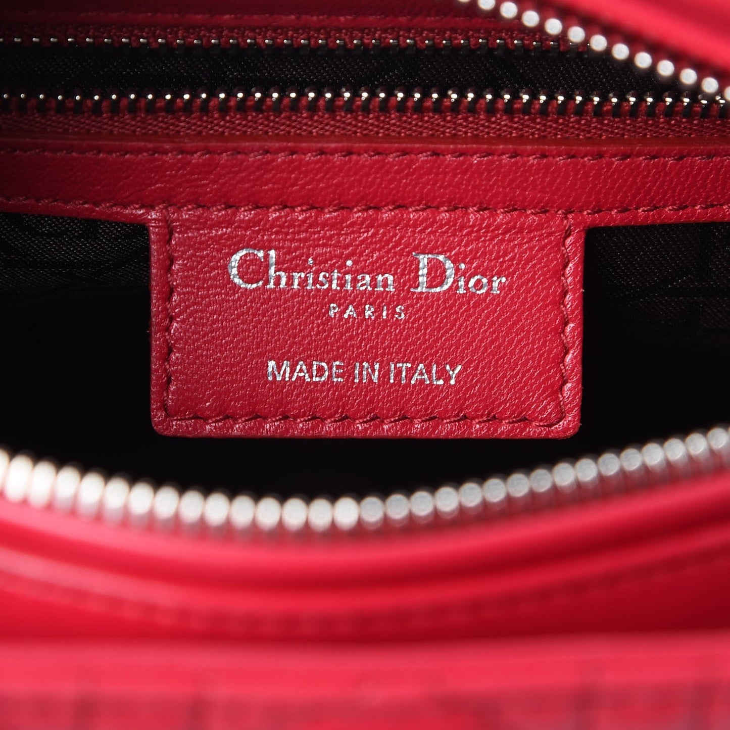 Lambskin Cannage Medium Lady Dior Red Carmin